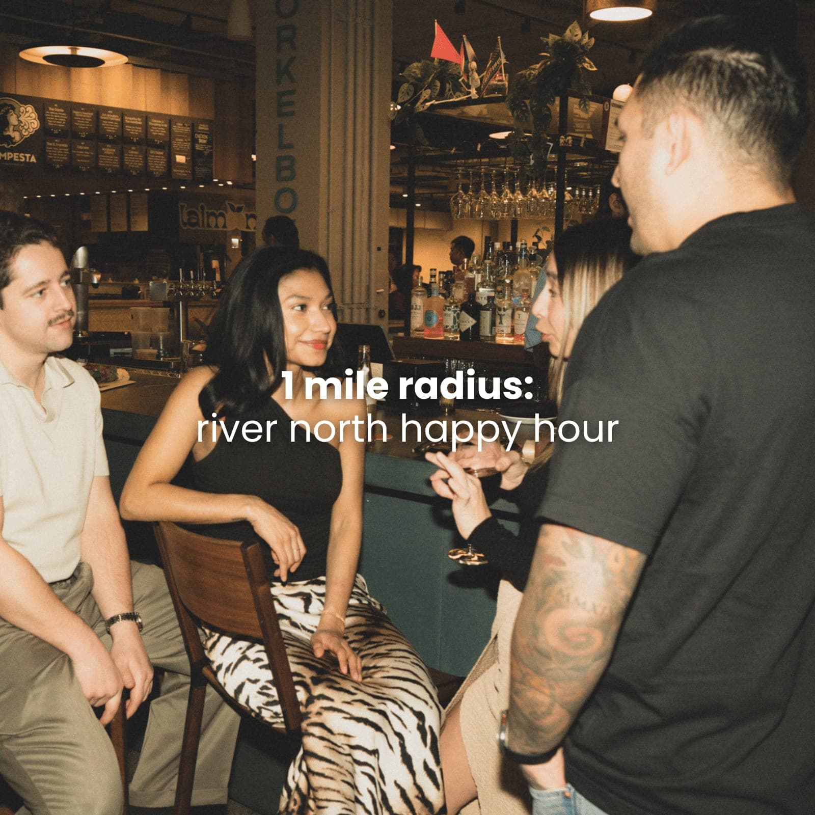 1 mile radius: river north happy hour